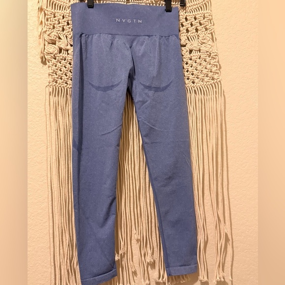 NVGTN Contour Seamless Blue Shaping Leggings High-Waist Tummy Control, Slimming - Picture 1 of 2